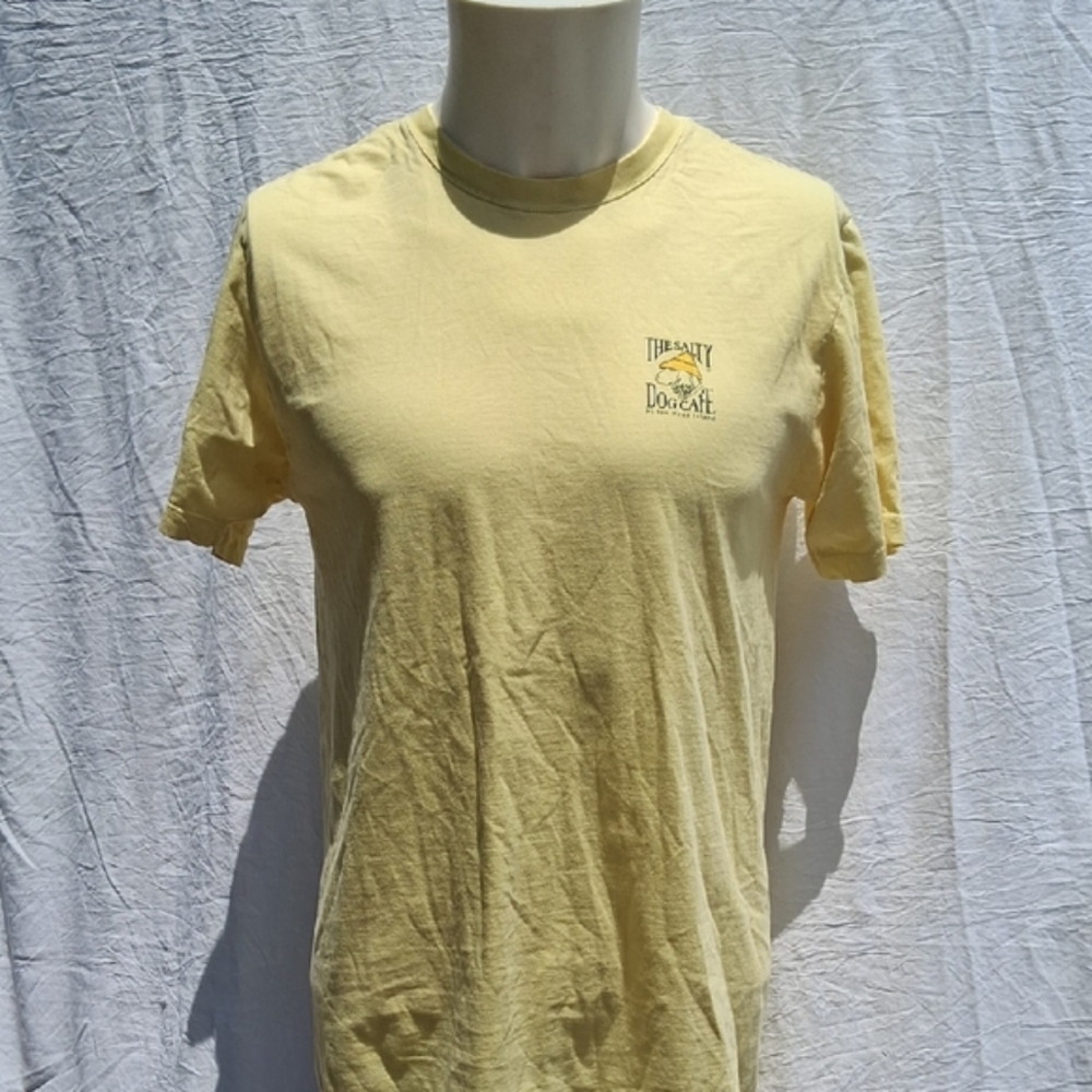 Men's Yellow Salty Dog Cafe T-Shirt, Lights Out For Turtles, Organic, sz S